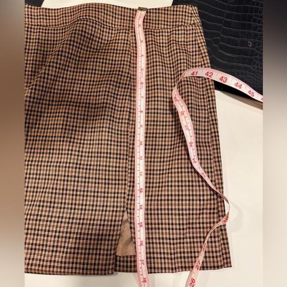 Vici Tan/Brown/Black Checkered Blazer and Skirt Set - Picture 5 of 6